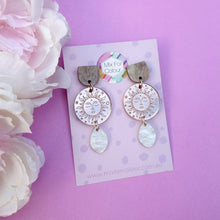 Load image into Gallery viewer, Moonface Acrylic Dangle Earrings
