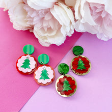 Load image into Gallery viewer, ~ Christmas Scallop Dangle Earrings
