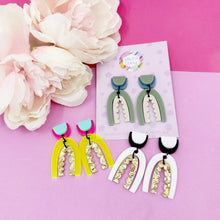 Load image into Gallery viewer, Abstract Arc Acrylic Dangle Earrings
