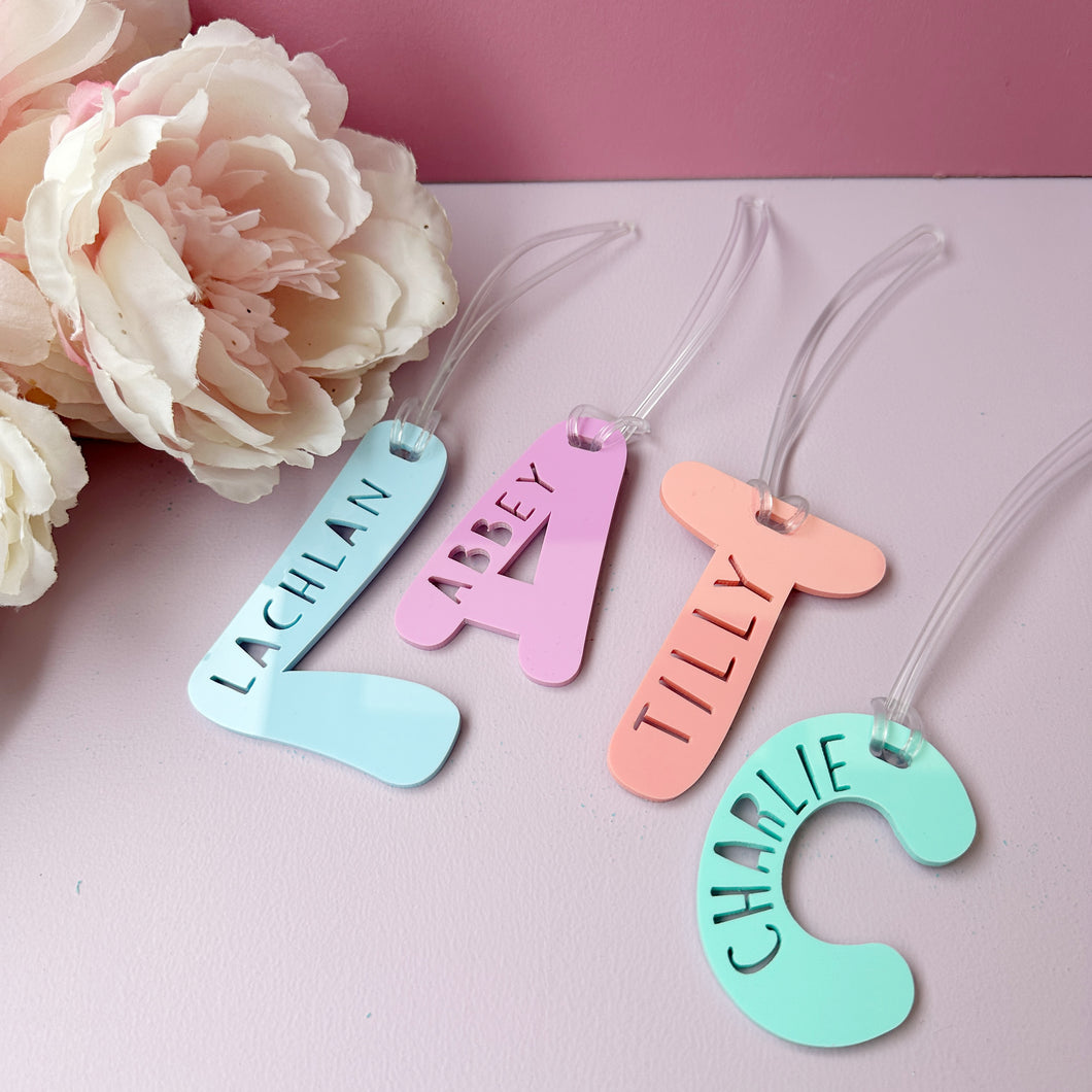 Personalised Letter Name Bag Tags