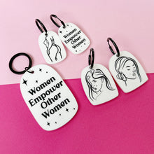 Load image into Gallery viewer, Empowerment Collection Acrylic Handmade Earrings and Keyring
