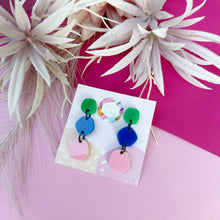 Load image into Gallery viewer, ~ Abstract Vibe Colour Drop Handmade Dangle Acrylic Earrings
