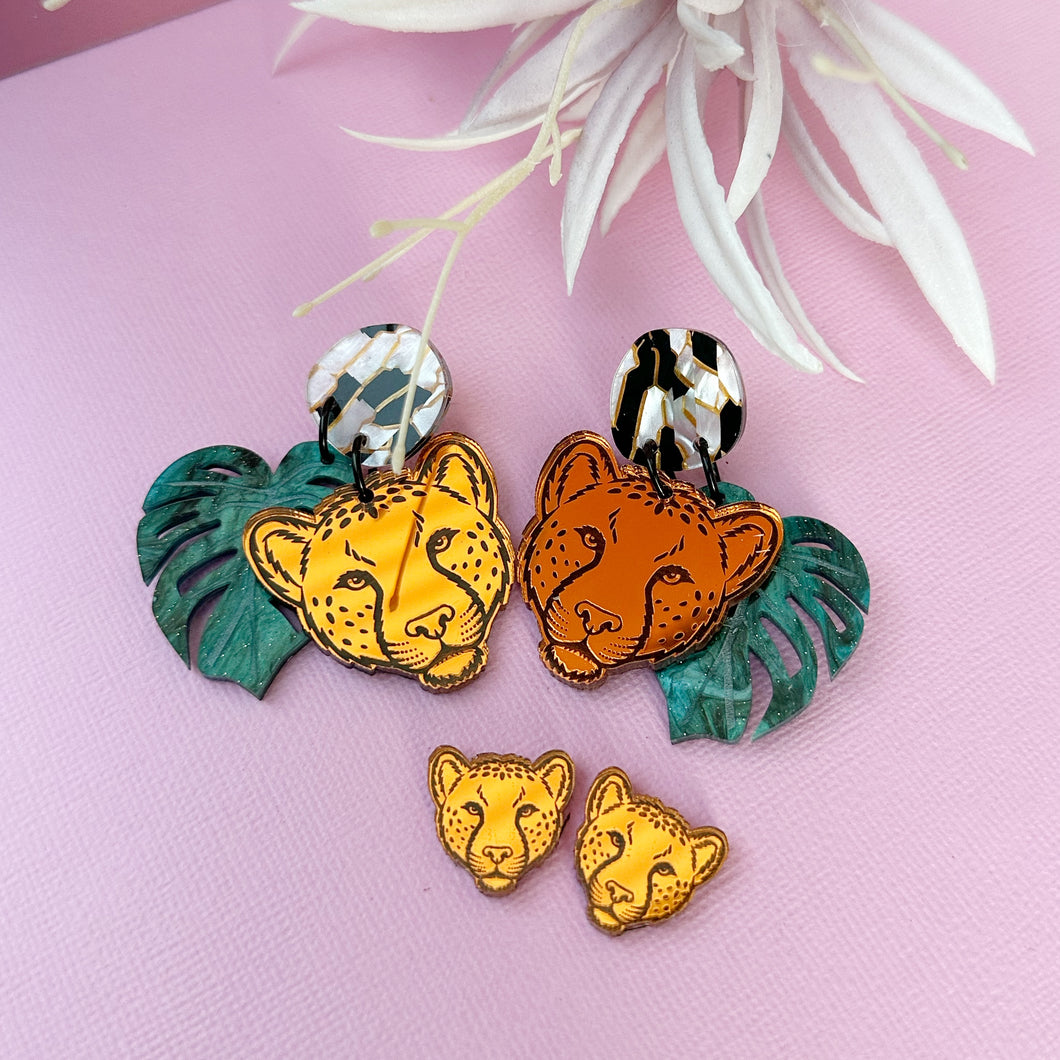 ~ Cheetah Handmade Acrylic Earrings