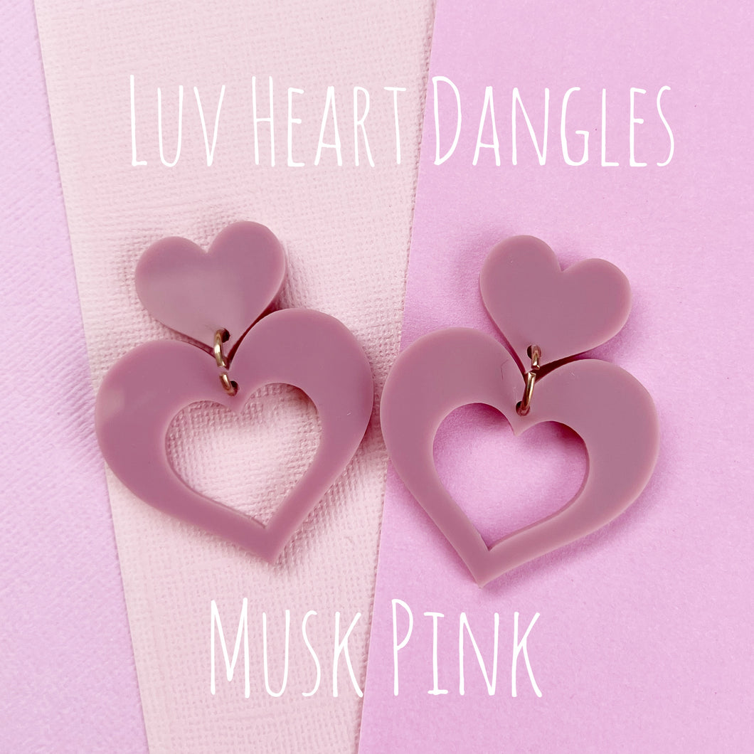~ Luv Heart Dangle Earrings
