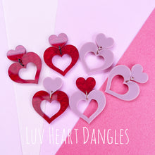 Load image into Gallery viewer, ~ Luv Heart Dangle Earrings

