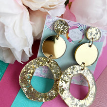 Load image into Gallery viewer, ~ Big Drop Dangle Earrings in Gold Mirror
