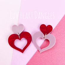 Load image into Gallery viewer, ~ Luv Heart Dangle Earrings
