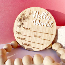 Load image into Gallery viewer, Hello World Birth Announcement Plaque

