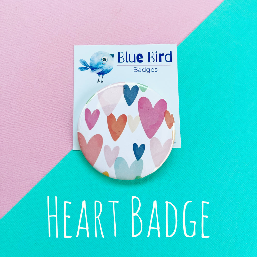 Blue Bird Heart Badge