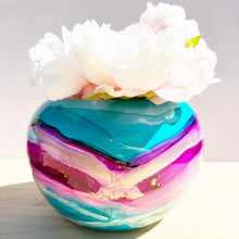 Load image into Gallery viewer, ‘Luna’ Handpainted Alcohol Ink Pot Planter
