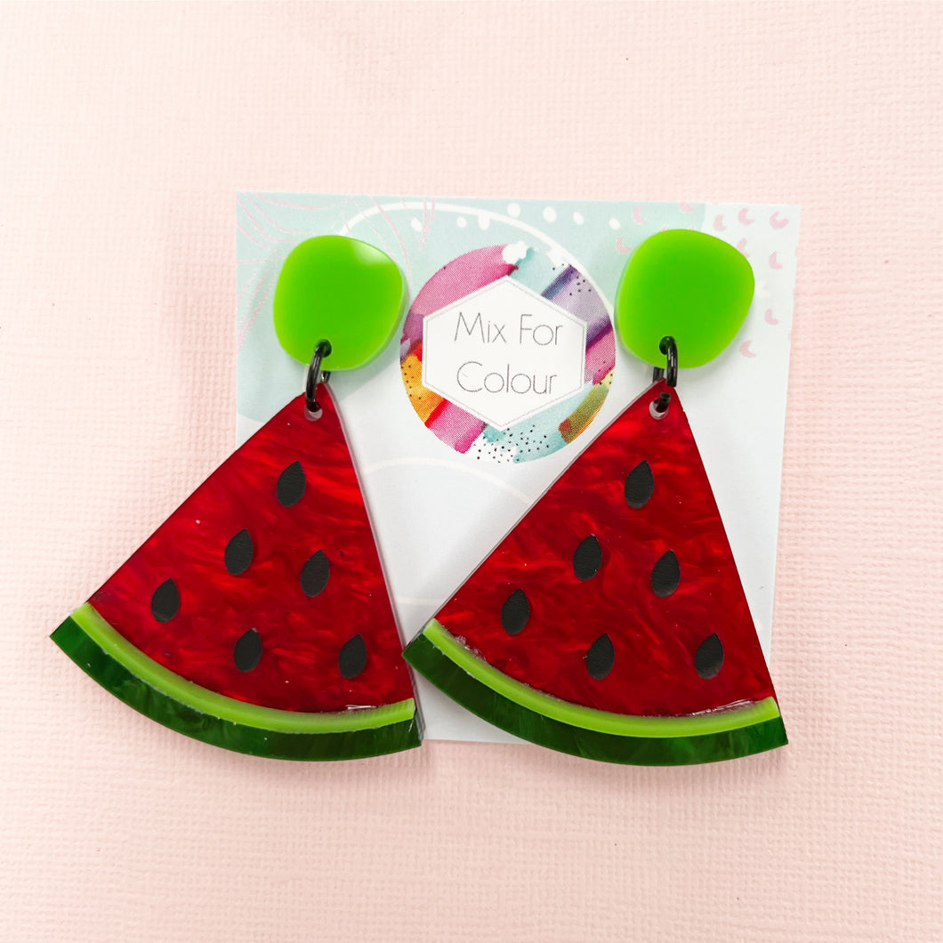 ~ Watermelon Dangle Earrings
