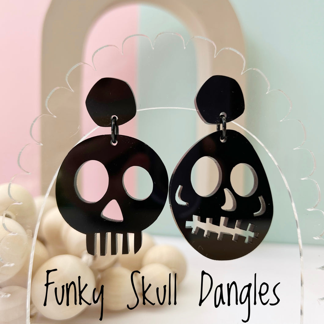 ~ Funky Skull Dangle Earrings