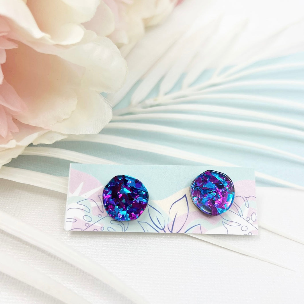 ~ Organic Studs in Sapphire Shimmer