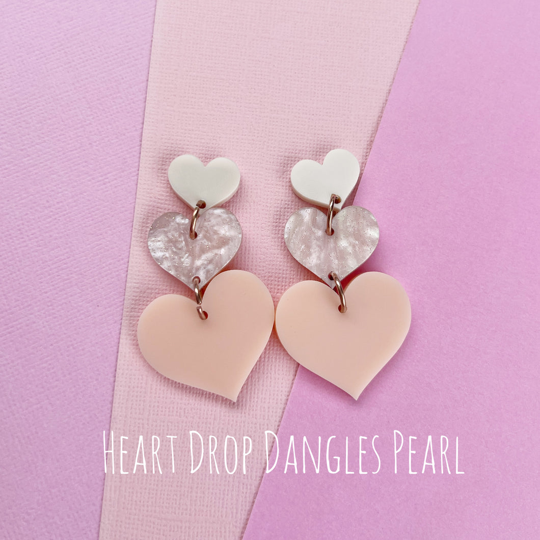 ~ Heart Drop Dangle Earrings