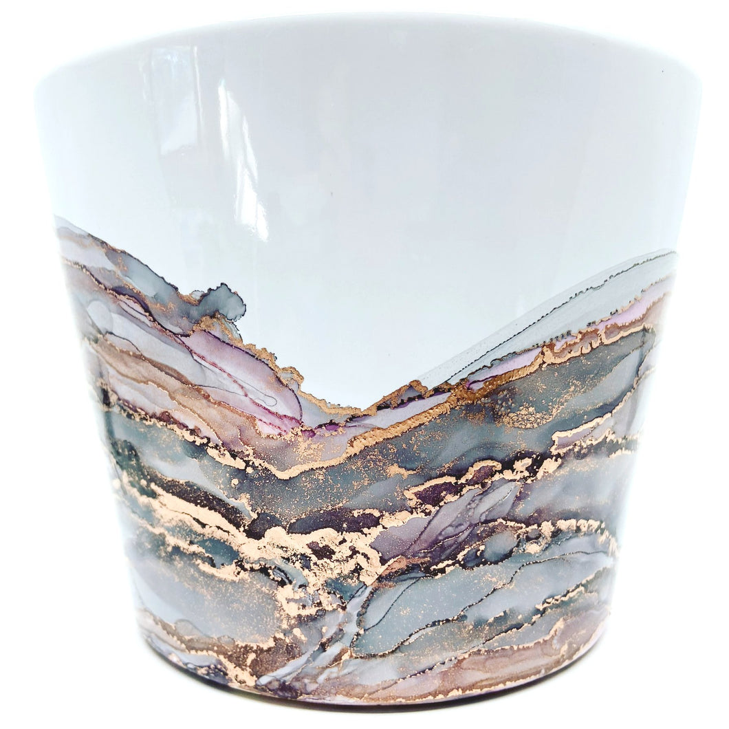 ‘Ripple Pot' in Pink, Charcoal and Gold