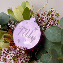 Load image into Gallery viewer, Starry night Christmas Personalised Bauble Ornaments- Mirror Edit
