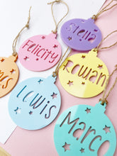 Load image into Gallery viewer, Pastel Starry night Personalised Christmas Ornament Baubles
