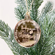 Load image into Gallery viewer, Baby’s First Christmas Personalised Bauble Ornaments
